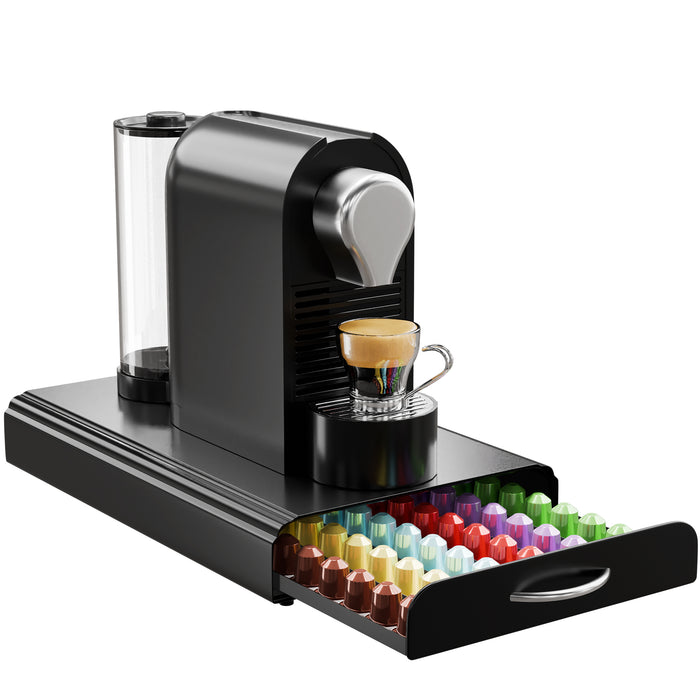 Homiu Nespresso Coffee Pod Holder – 60 Pod Storage Drawer | Space-Saving Capsule Organiser & Coffee Machine Stand